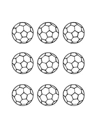 kleurplaat negen voetballen
