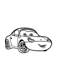 kleurplaat cars Sally Carrera