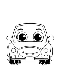 Kleurplaat van een schattige auto