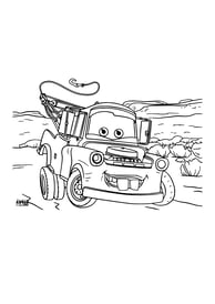 kleurplaat cars Takel Mater