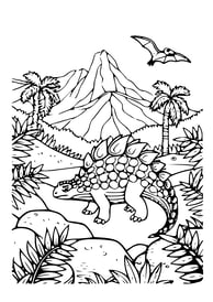 kleurplaat van dinosaurussen