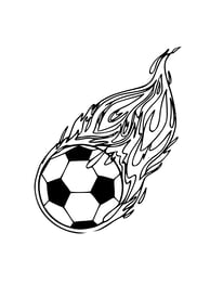 Een voetbal in vlam