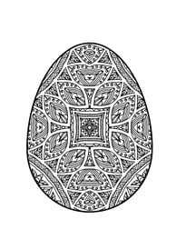 Mandala kleurplaat van een paasei