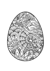 Mandala kleurplaat van een paasei met bloemen