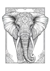 Moeilijke kleurplaat olifant