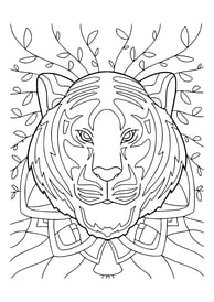 Mandala kleurplaat van een tijger