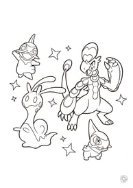 Kleurplaat van pokemon, water pokemon