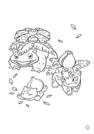 Kleurplaat van plant pokemon