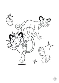 Kleurplaat van Miau pokemon