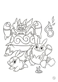 Kleurplaat van Pokemon, vuur
