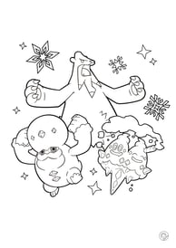 Kleurplaat van winter pokemon