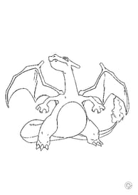 Kleurplaat van Charizard