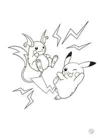 Kleurplaat van pikachu pokemon