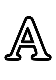Omtrek letter A van het alphabet, gratis te printen