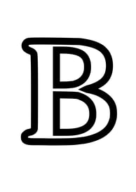 Omtrek letter B van het alphabet, gratis te printen