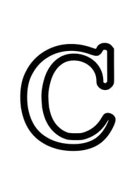 Omtrek letter C van het alphabet, gratis te printen