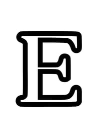 Omtrek letter E van het alphabet, gratis te printen