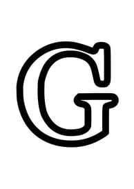 Omtrek letter G van het alphabet, gratis te printen