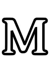 Omtrek letter M van het alphabet, gratis te printen