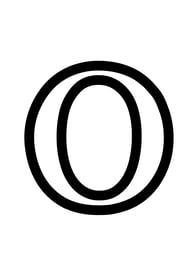 Omtrek letter O van het alphabet, gratis te printen