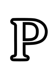 Omtrek letter P van het alphabet, gratis te printen