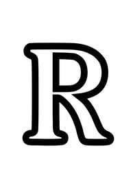 Omtrek letter R van het alphabet, gratis te printen