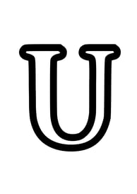 Omtrek letter U van het alphabet, gratis te printen