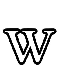Omtrek letter W van het alphabet, gratis te printen