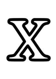 Omtrek letter X van het alphabet, gratis te printen