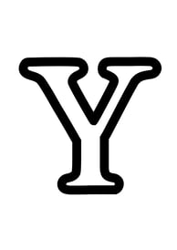 Omtrek letter Y van het alphabet, gratis te printen