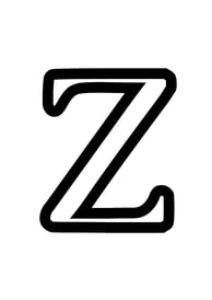 Omtrek letter Z van het alphabet, gratis te printen