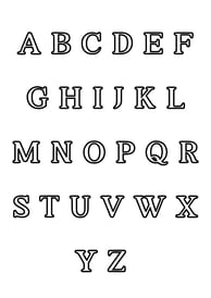 Omtrek letters alphabet, gratis te printen