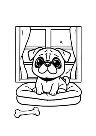 Pug kleurplaat