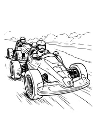 racers in race auto's kleurplaat
