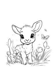 schattig lammetje kleurplaat