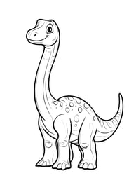 Simpele kleurplaat van een Brachiosaurus
