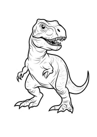 Simpele T-rex kleurplaat