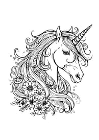 Unicorn hoofd kleurplaat moeilijk