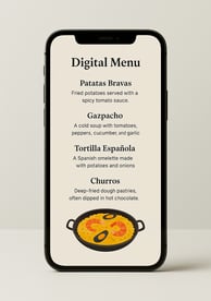 Menu del dia digital de un restaurante español