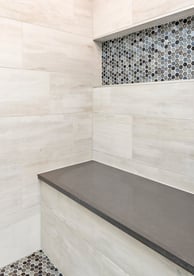 Contemporary bathroom renovation in Cumming, GA with dual sinks and modern design"