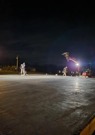 late night concrete foundation work in huntsville