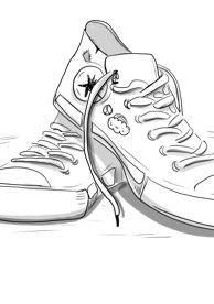 Sneakers gezeichnet
