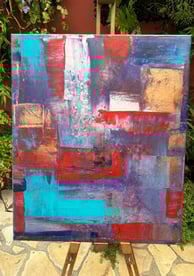 Raclage rouge bleu or