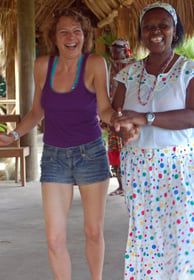 Lady dances in the Caribbean