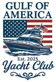 Gulf of America yacht club tshirt tee with boat and flag