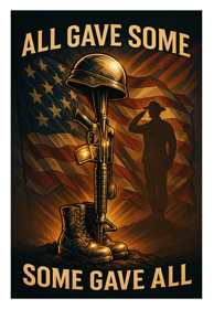 patriotic battlefield cross american flag salute