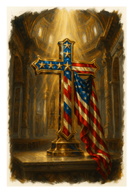 patriotic cross red white blue vatican pope