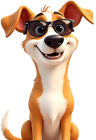 perro mestizo con gafas