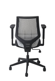 Sensit T145 with black perforated plastic backrest, rear view showing back support