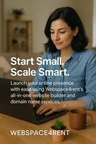 a woman sitting at a desk with a laptop and a cup of coffee